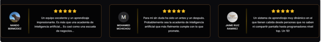 Alt text: Soporte y acompañamiento de IA de Racks Academy