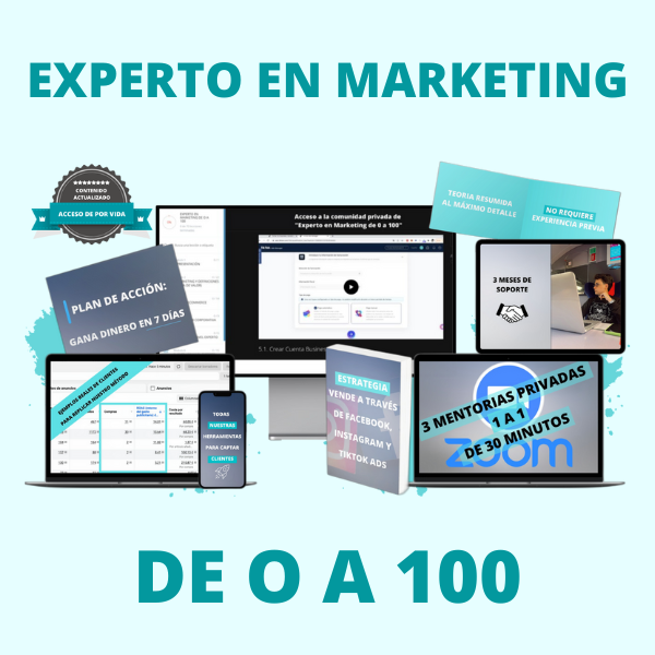Text Alt: Todo lo que incluya Experto en Marketing de 0 a 100